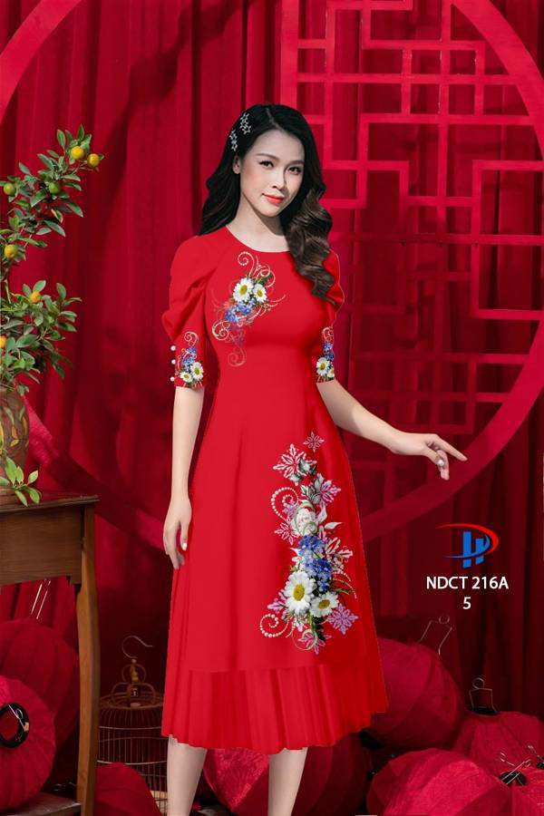 Vải Áo Dài Cách Tân Hoa In 3D AD NDCT216A 4